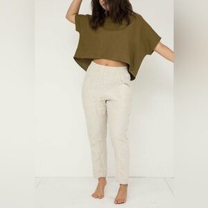 • Elizabeth Suzann • Clyde Work Pant in Flax Midweight Linen